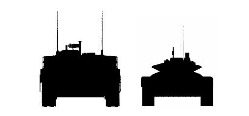 Сравнение лобовой проекции М1А2 и Т-95