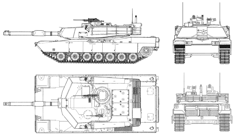 Схема основного боевого танка М1А1.